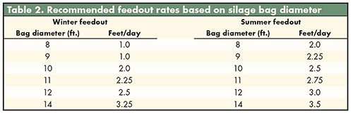Silage Bag Capacity Chart
